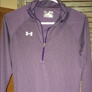 Purple & white striped Under Armour 1/4 zip